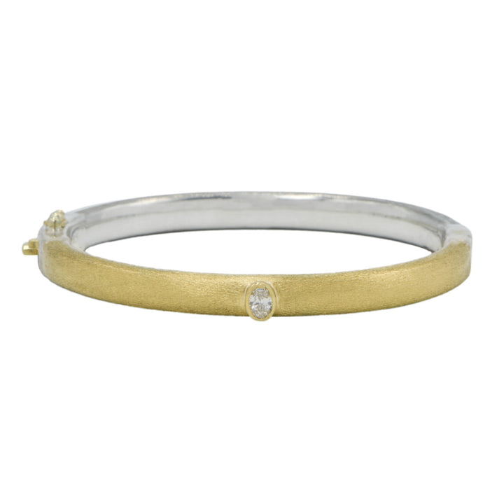 6mm Gypsy Oval Diamond Bangle Bracelet