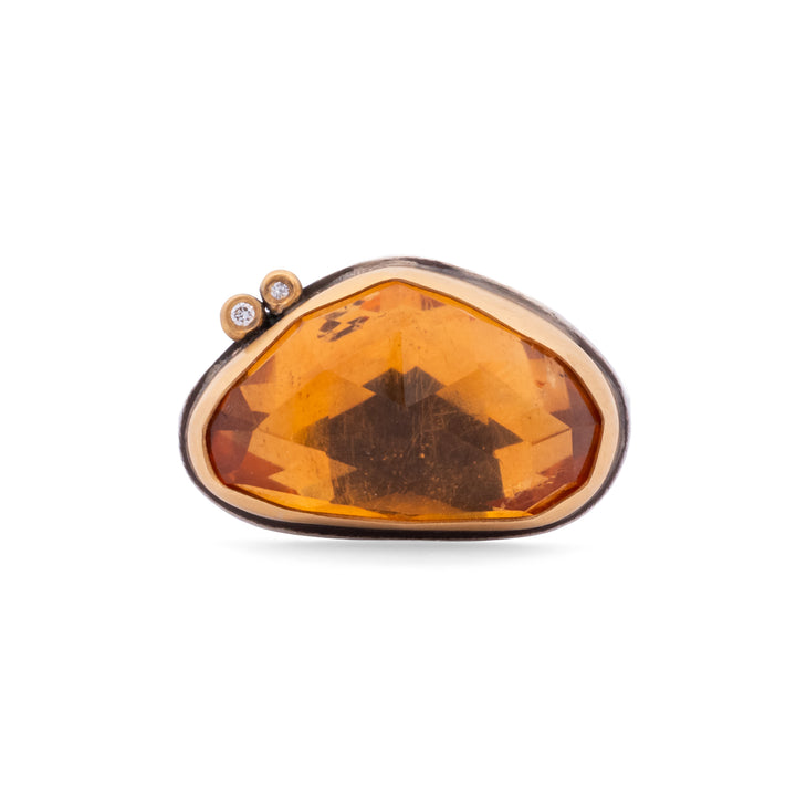 Citrine and Diamond Ring