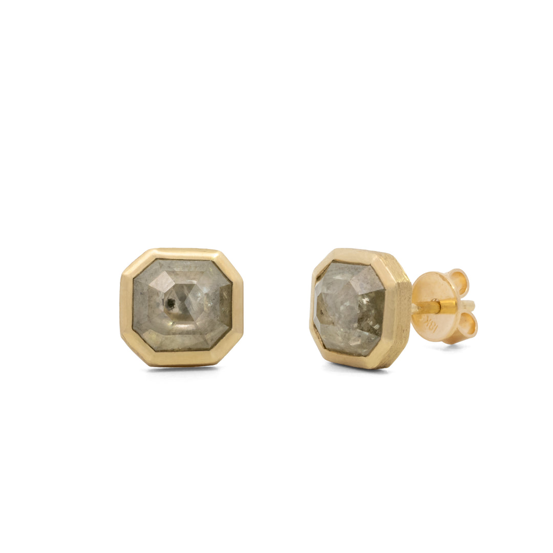 Trunk Show Rustic Diamond Octagonal Post Earrings