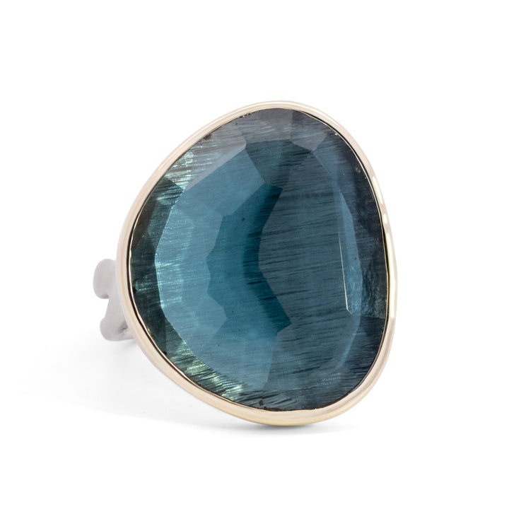 Asymmetrical London Blue Topaz Ring