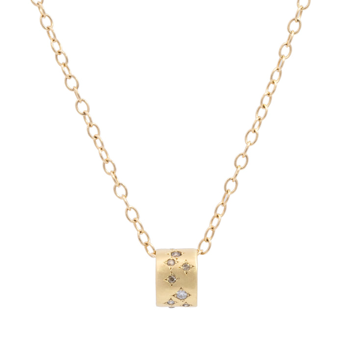 Champagne Diamond Wheel Pendant Necklace