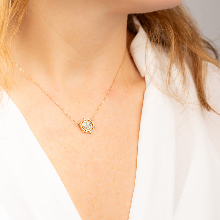 Heart & Evil Eye Double Sided Flip Necklace