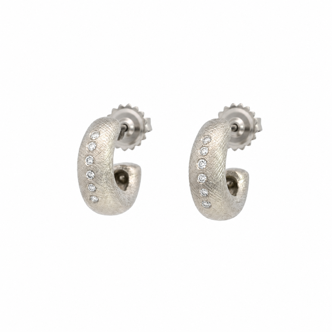 Trunk Show Emma White Gold Huggie Hoop Earrings