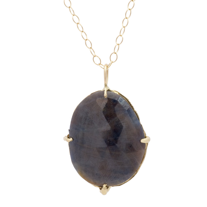 23.00 ct Sapphire & Owl Night Scene Reversible Pendant