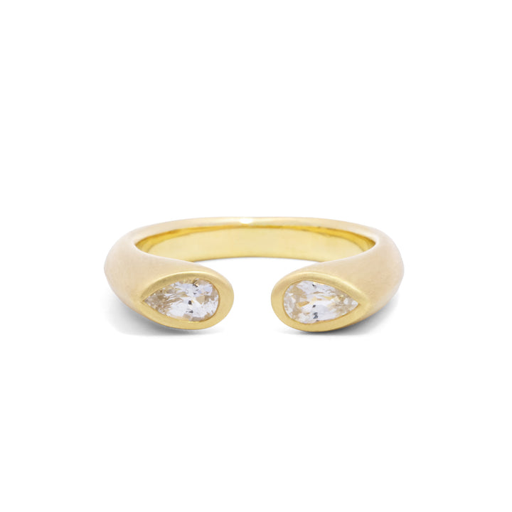White Sapphire Open Top Hug Ring