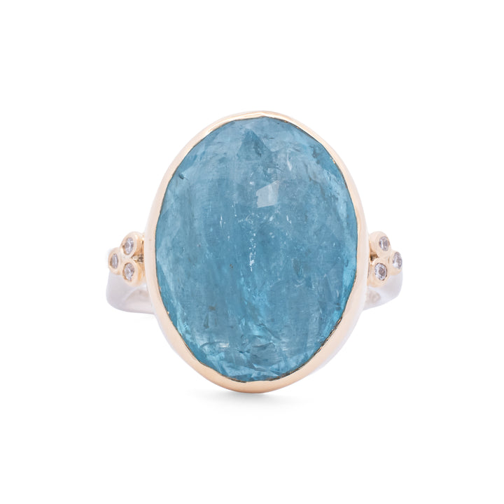 Aquamarine and Diamond Ring