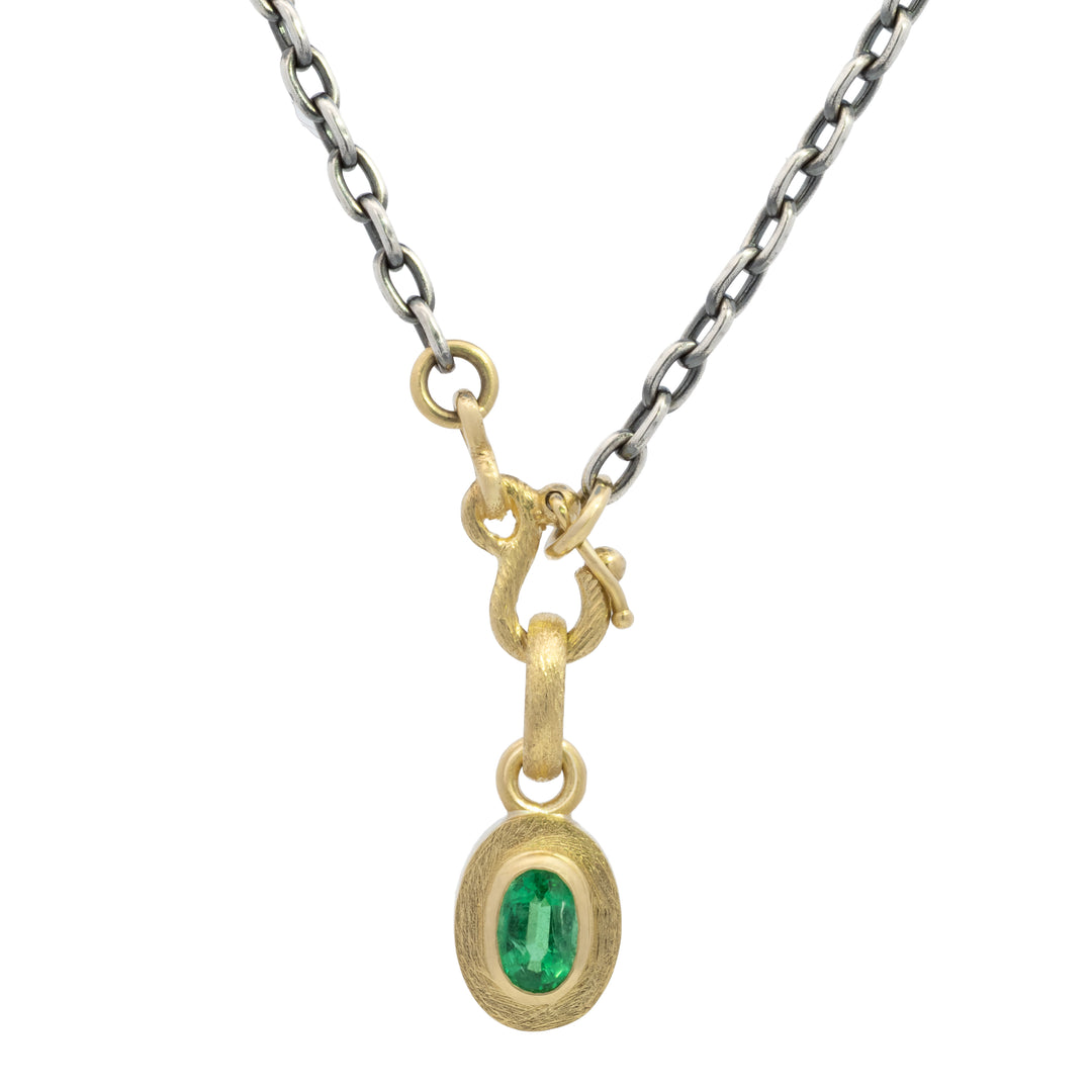 Trunk Show Bezel Set Oval Emerald Pendant