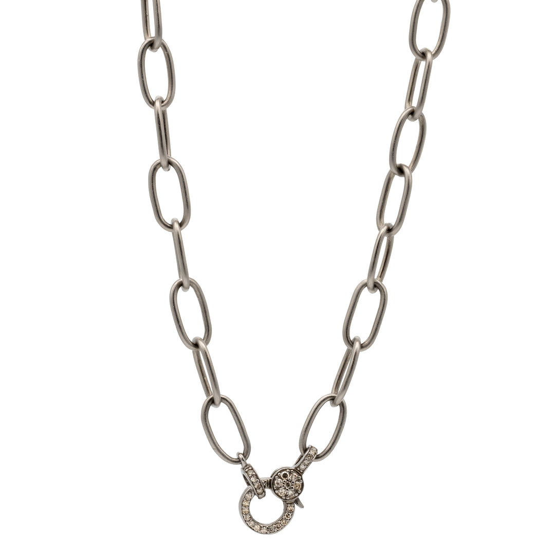 Diamond Clasp Large Link Necklace
