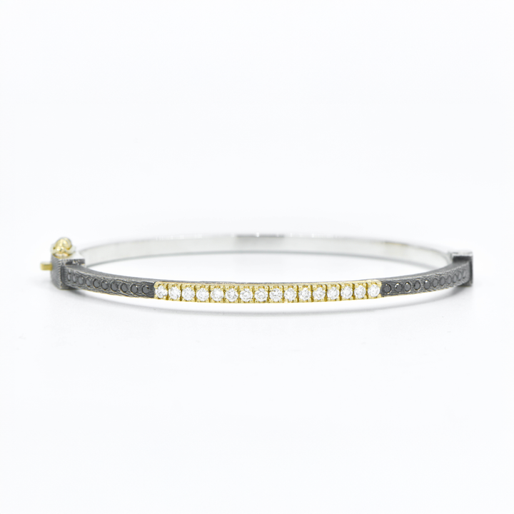 2.5mm Zoe Lux Diamond Two Tone Bangle Bracelet