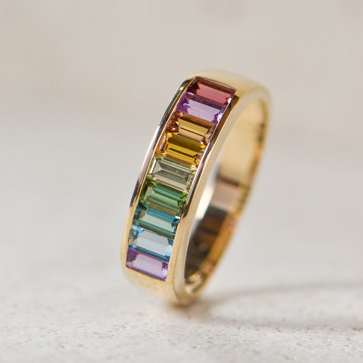 Cirque Small Baguette Rainbow Ring