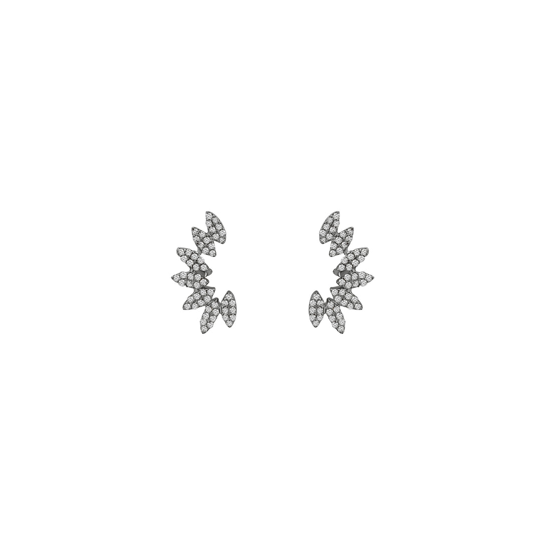 Pavé Diamond Marquise Curve Post Earrings