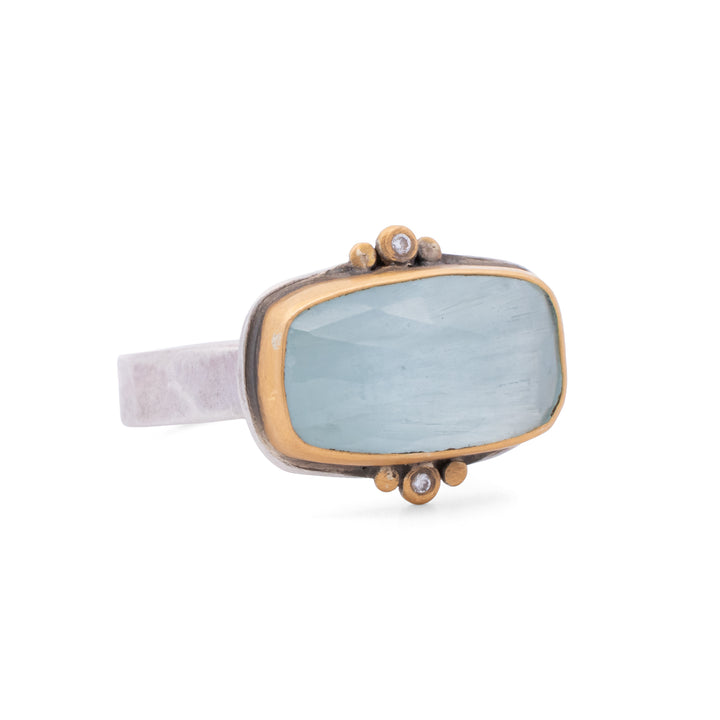 Aquamarine and Diamond Ring