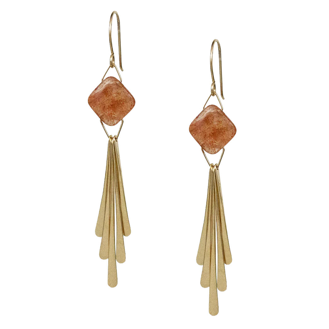 Winslow Cushion Drop Earrings - Sunstone