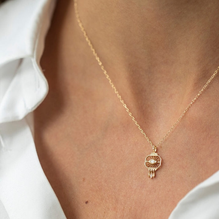 Diamond Eye Dream Catcher Necklace