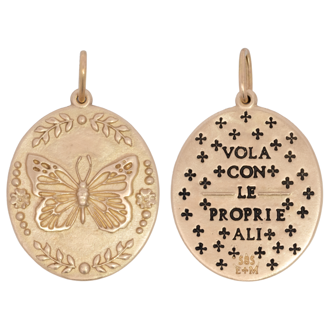 Large Oval Butterfly Charm