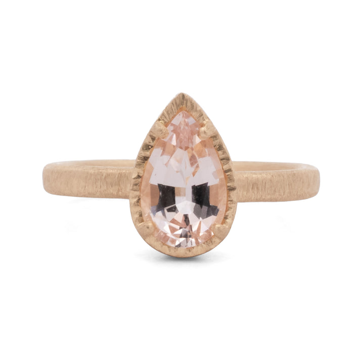 Morganite Teardrop Ring