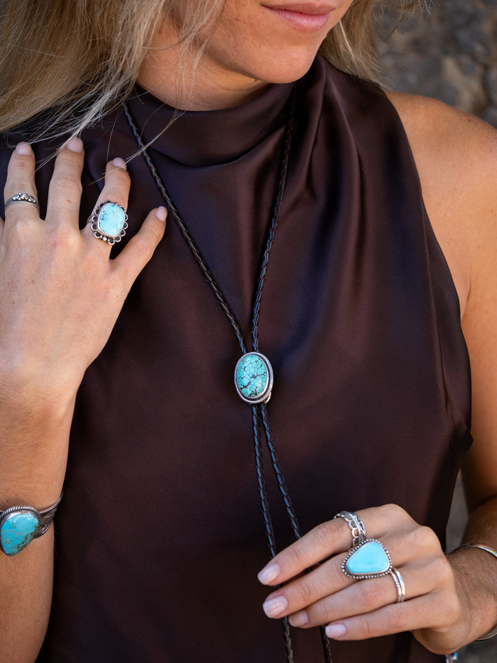 Turquoise Bolo Tie Necklace