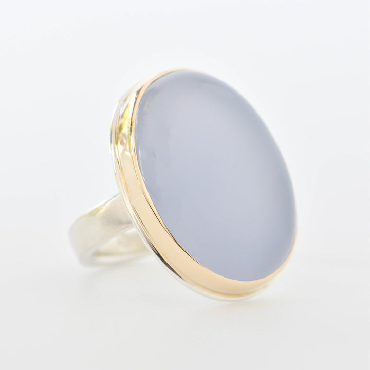 Natural Blue Chalcedony Ring