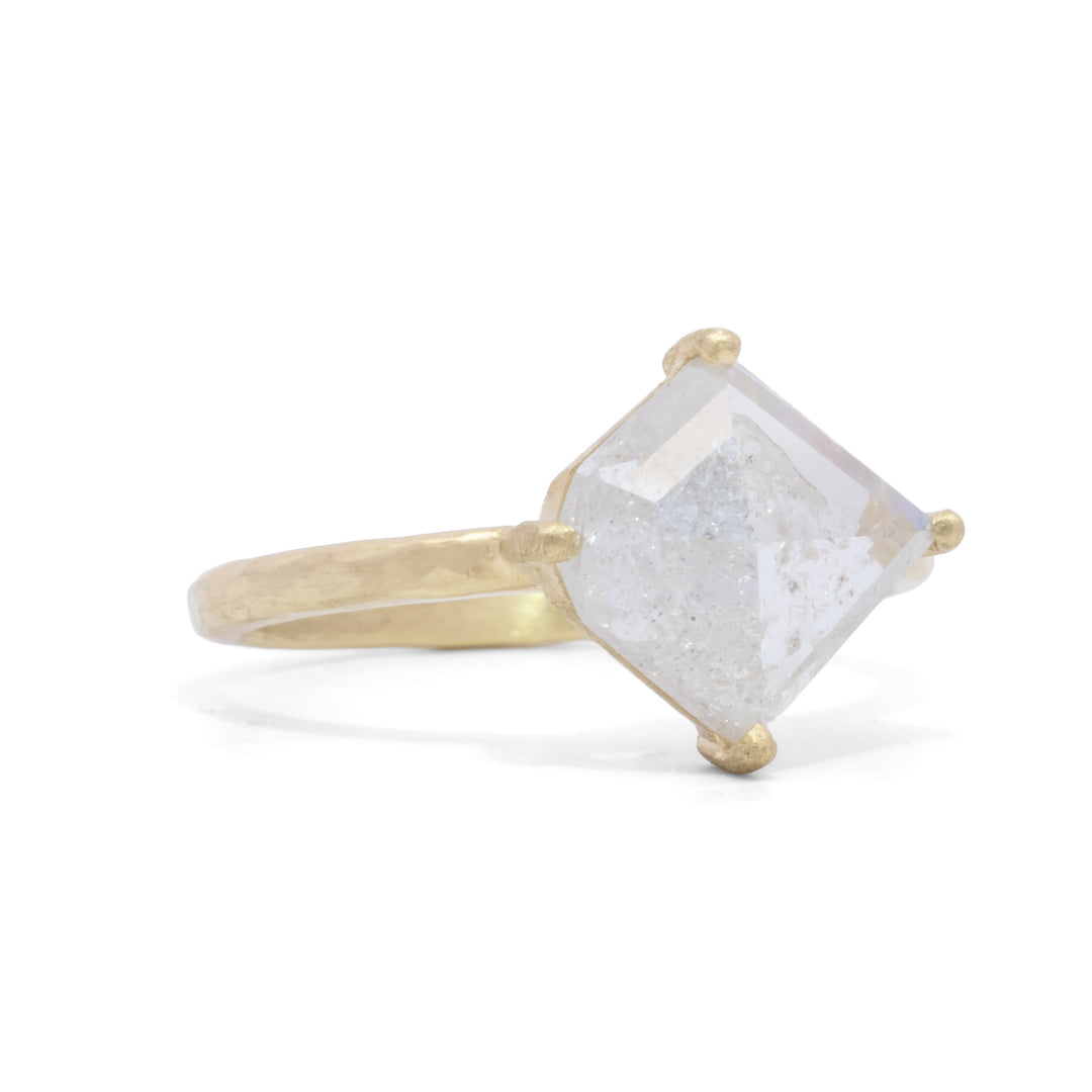 Icy Grey Geometric Diamond Ring