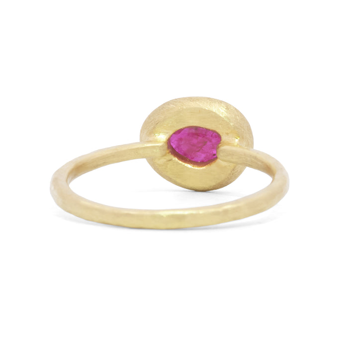 Rose Cut Mozambique Ruby Halo Ring