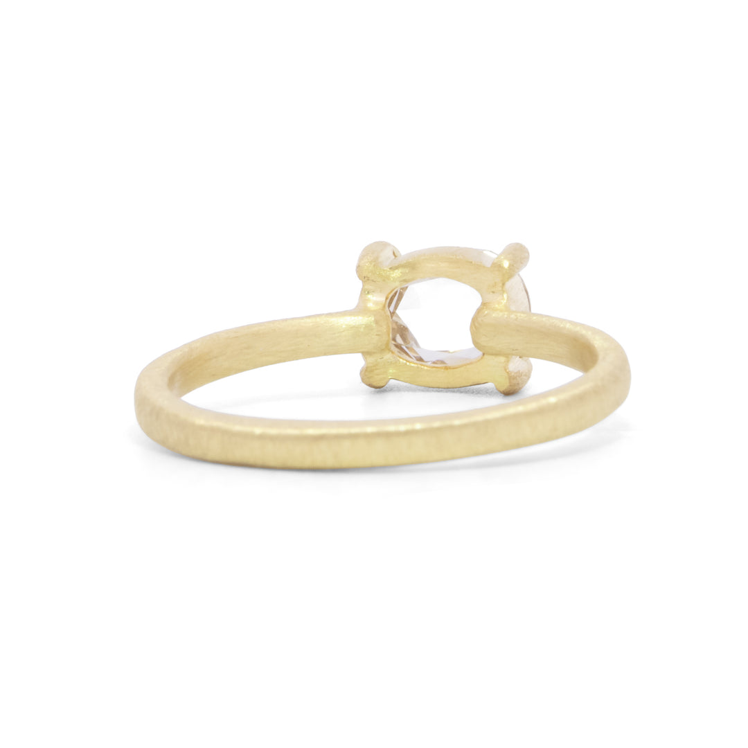 Oval Rose Cut Champagne Diamond Ring