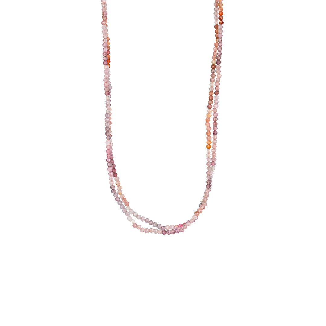 Pink Sapphire Mix Beaded Necklace