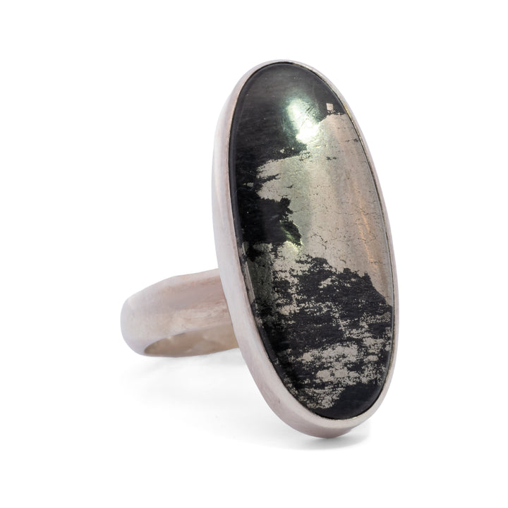 Rectangular Black Pyrite Ring