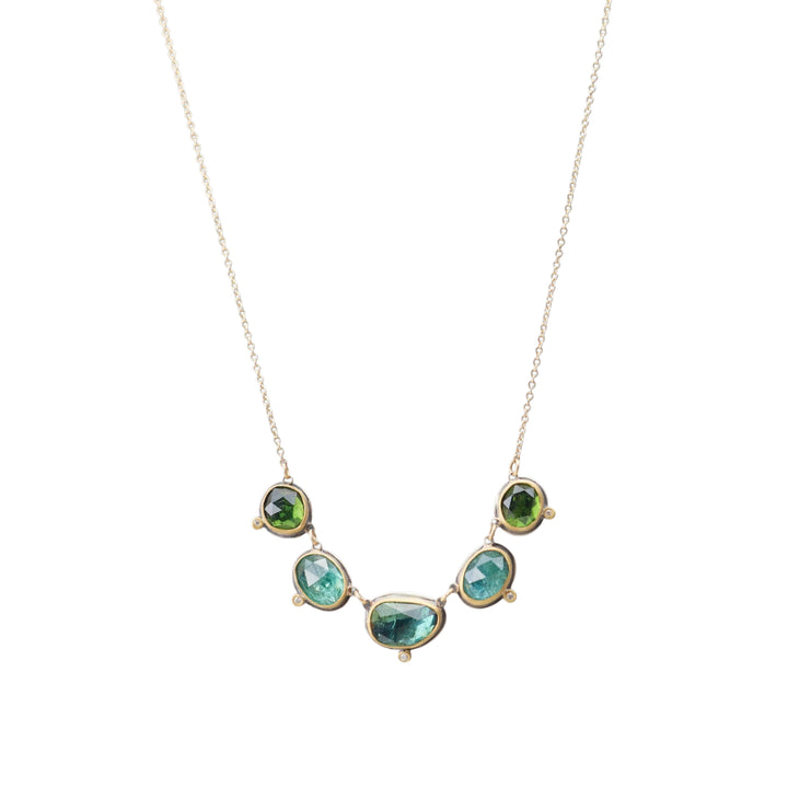 Linked Green Tourmaline Necklace