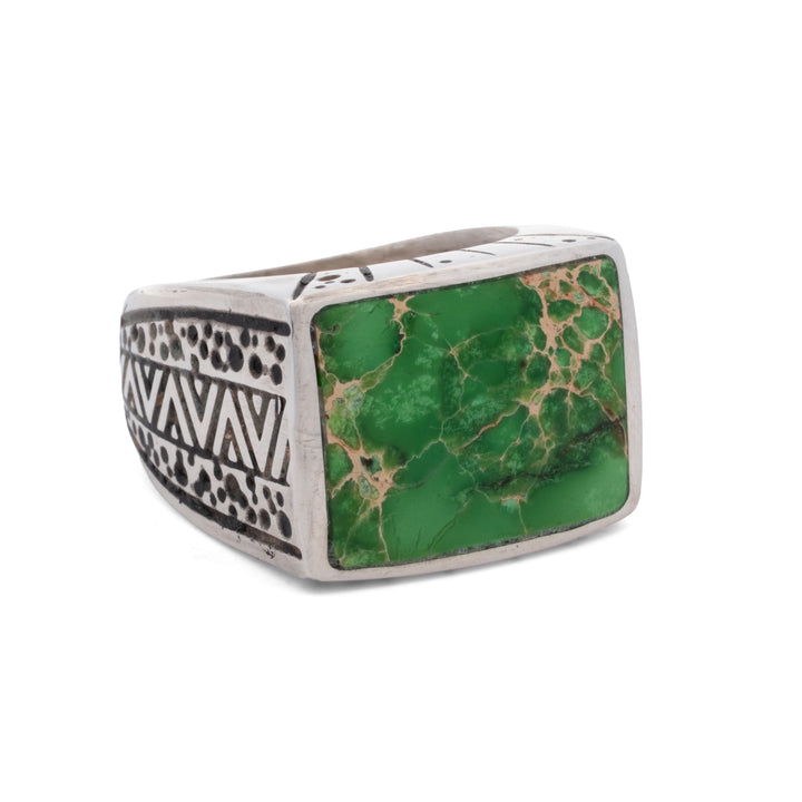 Green Turquoise Signet Ring