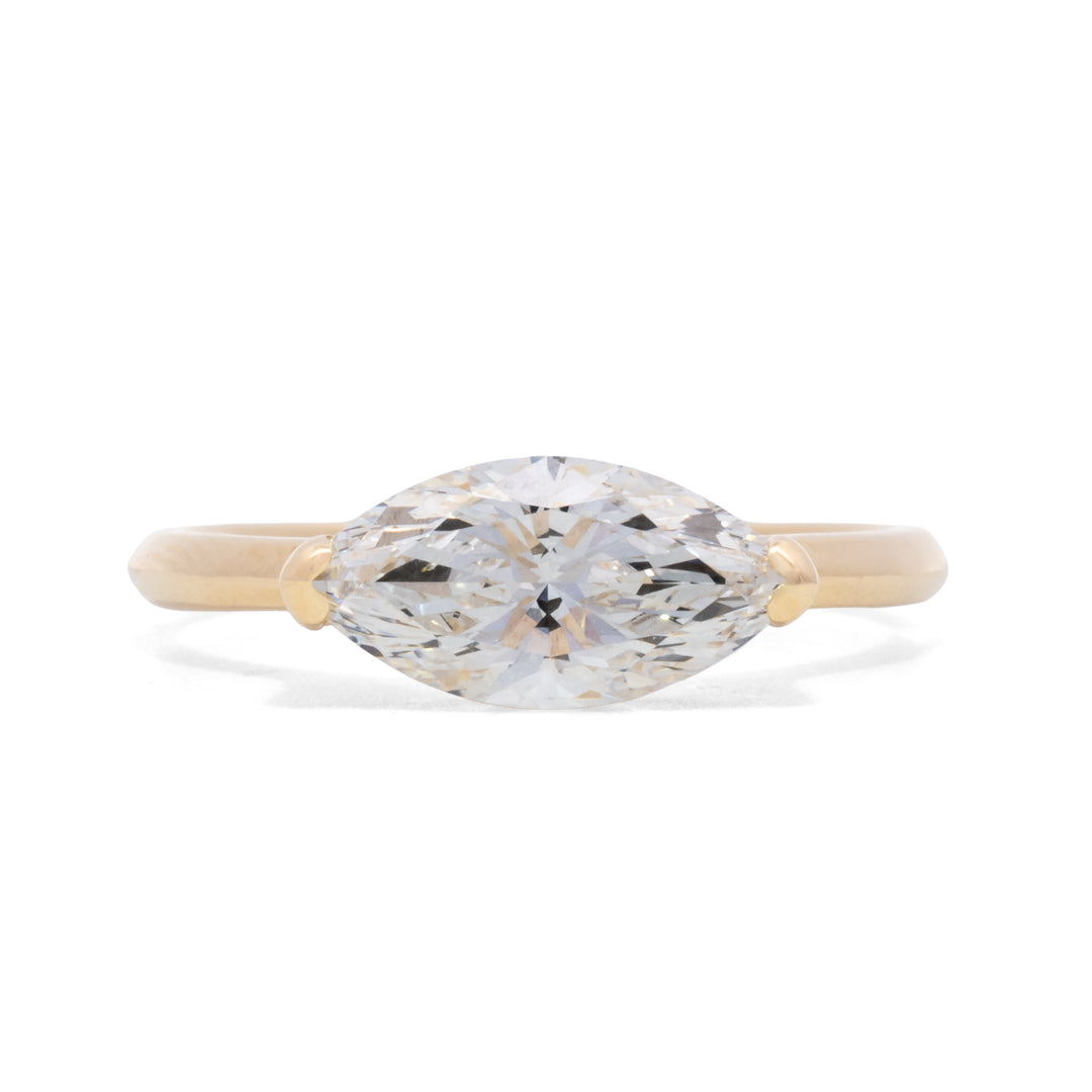 East West Marquise Lab Created Diamond Solitaire Ring