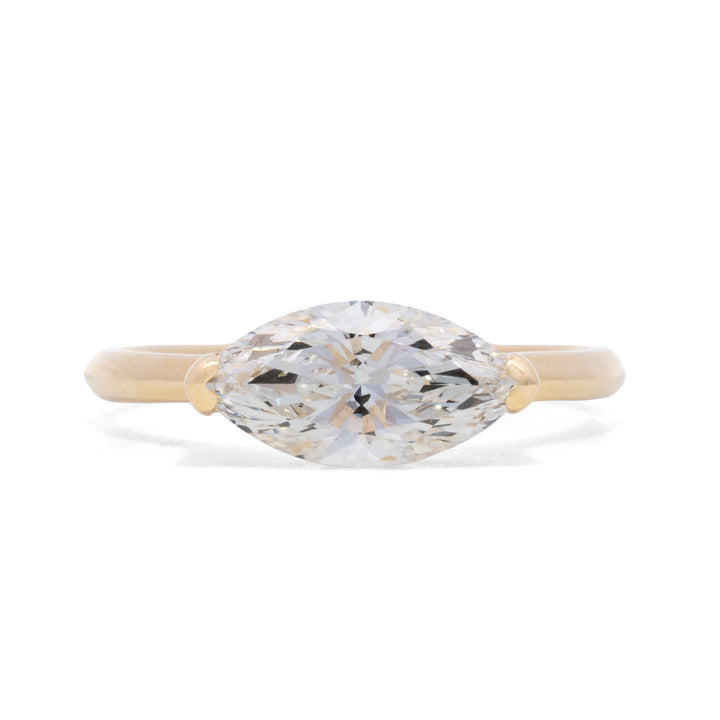 East West Marquise Lab Created Diamond Solitaire Ring