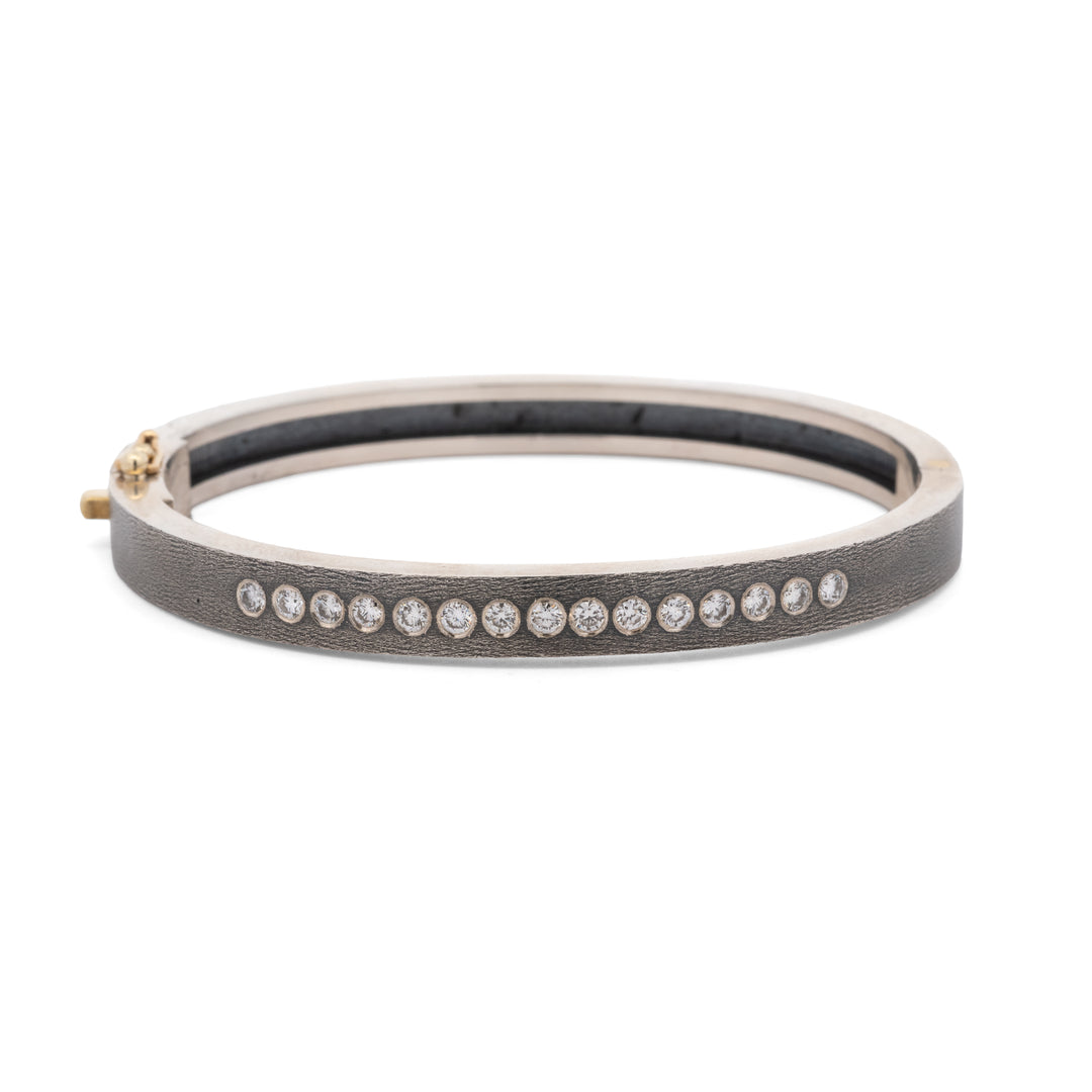 Linea 6 mm Silver and Diamond Bracelet