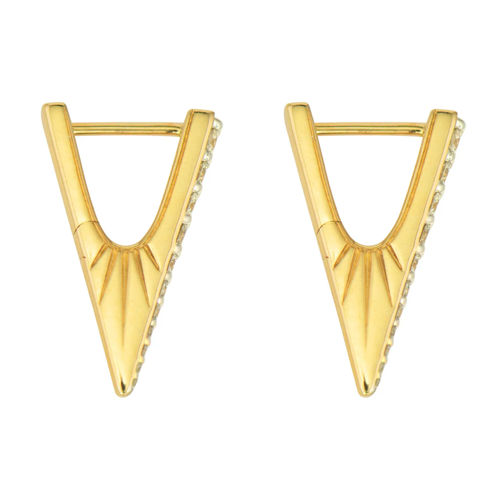Diamond "V" Hoop Earrings