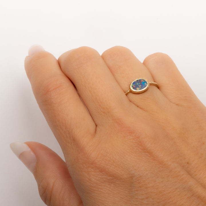 Small Oval Opal Ring