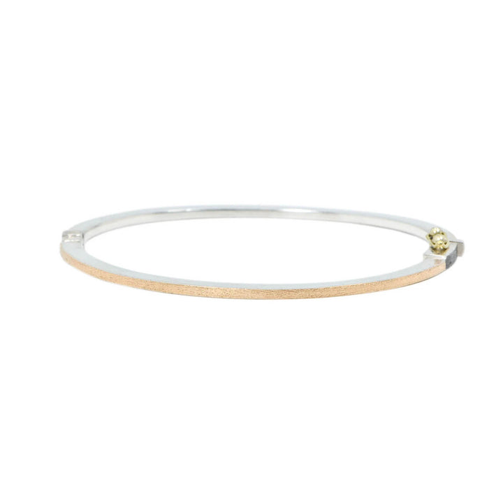 1.8mm Adam Rose Gold Half Diamond Bangle Bracelet