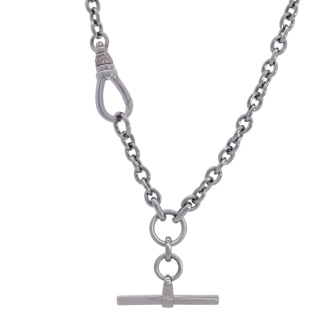 Swivel Clasp with T-Bar Charm Holder Necklace