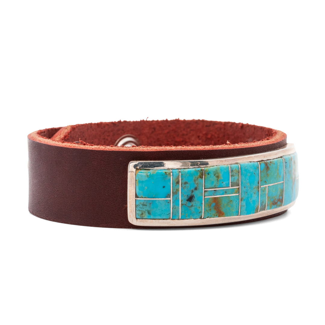 Turquoise Inlay Leather Bracelet