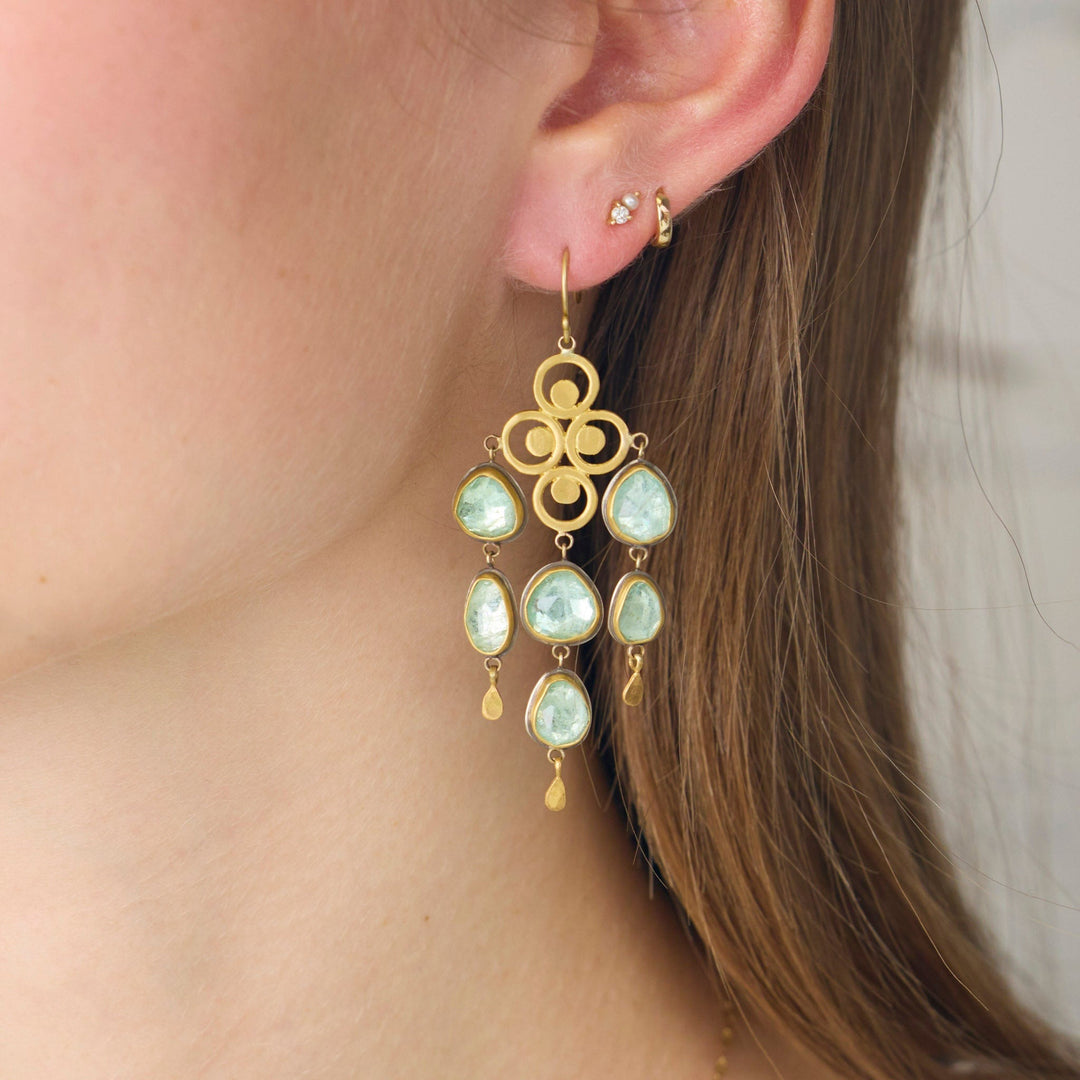 Green Beryl Chandelier Earrings