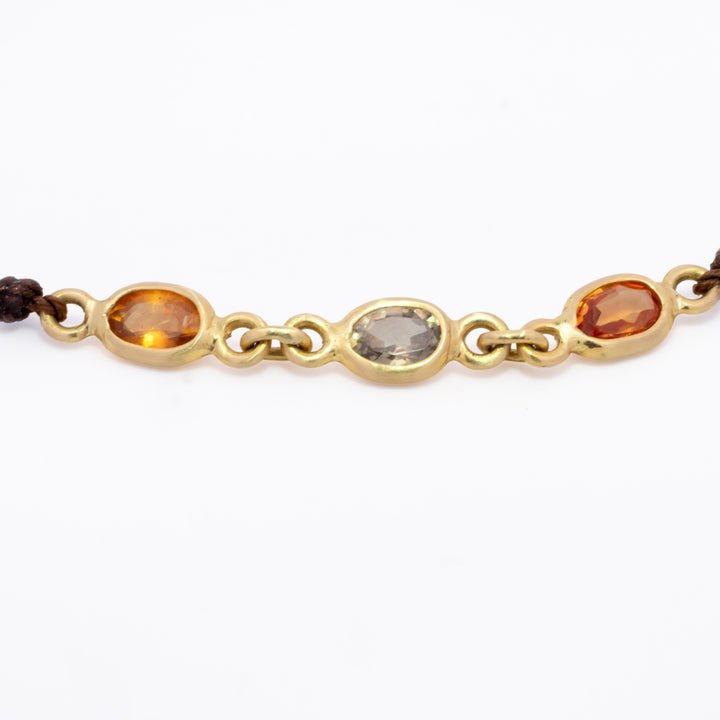 Mixed Sapphire Three Bezel Bracelet