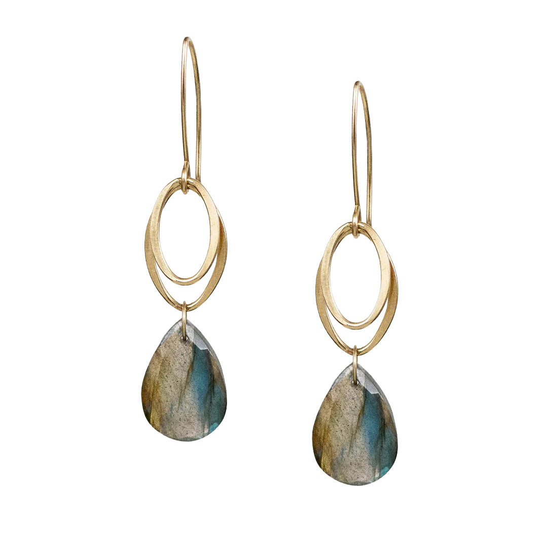 Fiona Drop Earrings in Labradorite