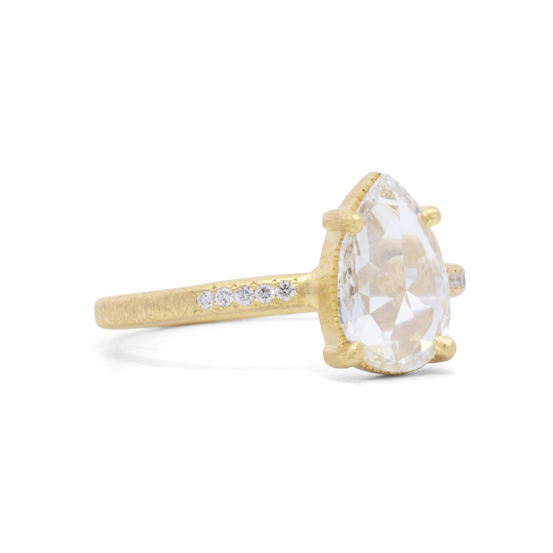 Lab Created Pear Diamond Ring