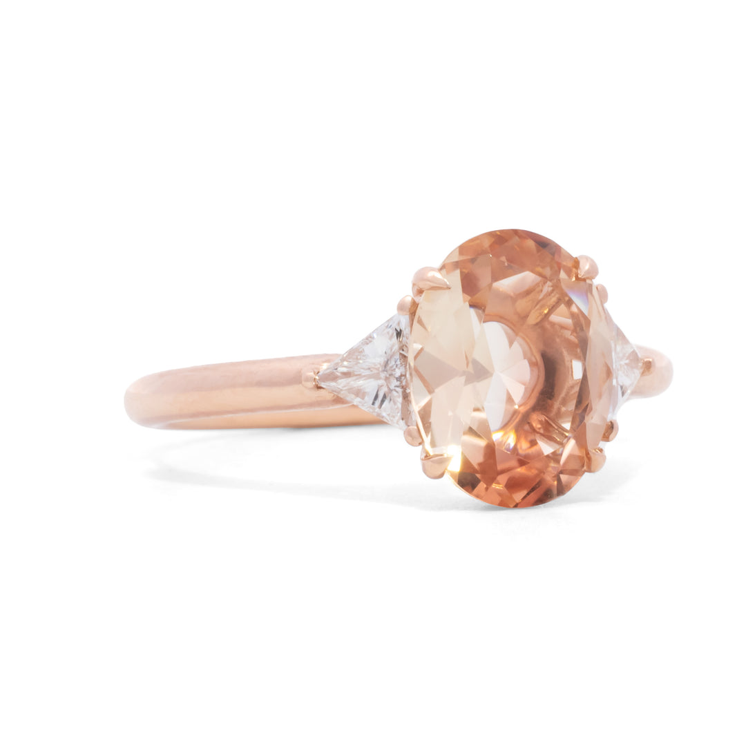 Oregon Sunstone & Diamond Ring