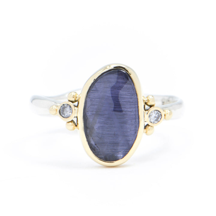 Iolite & Diamond Ring