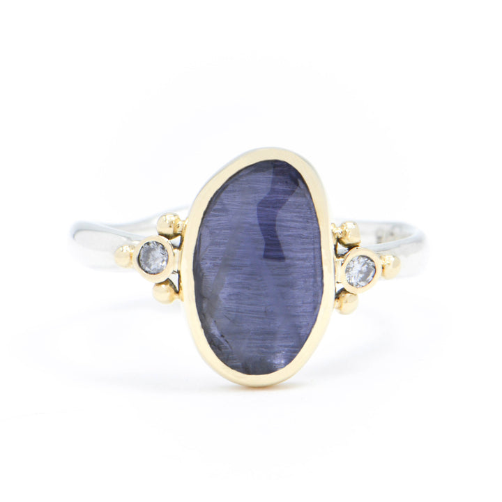 Iolite & Diamond Ring