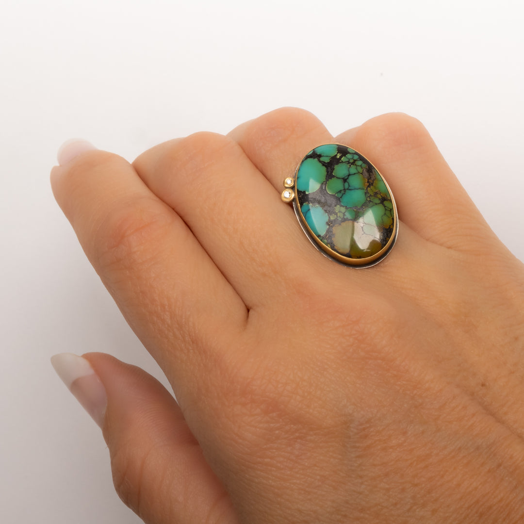 Turquoise and Diamond Ring