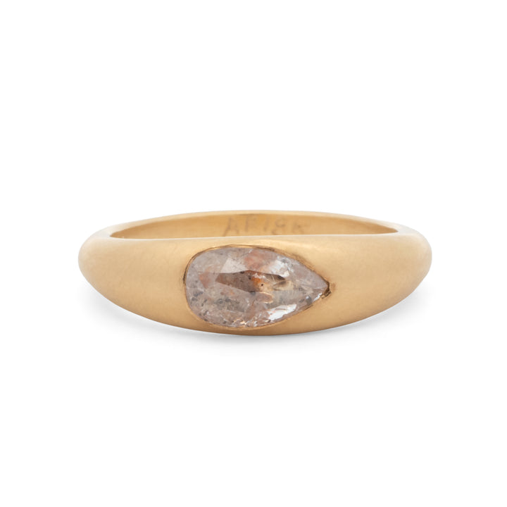 Pear Shaped Diamond Tapered Ring