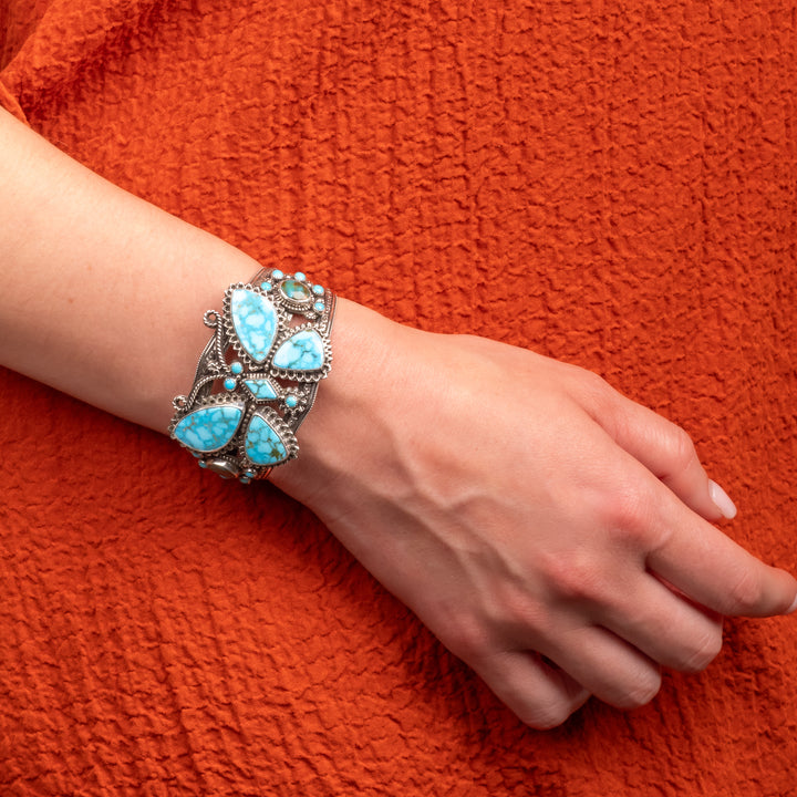 Large Butterfly Turquoise Cuff Bracelet