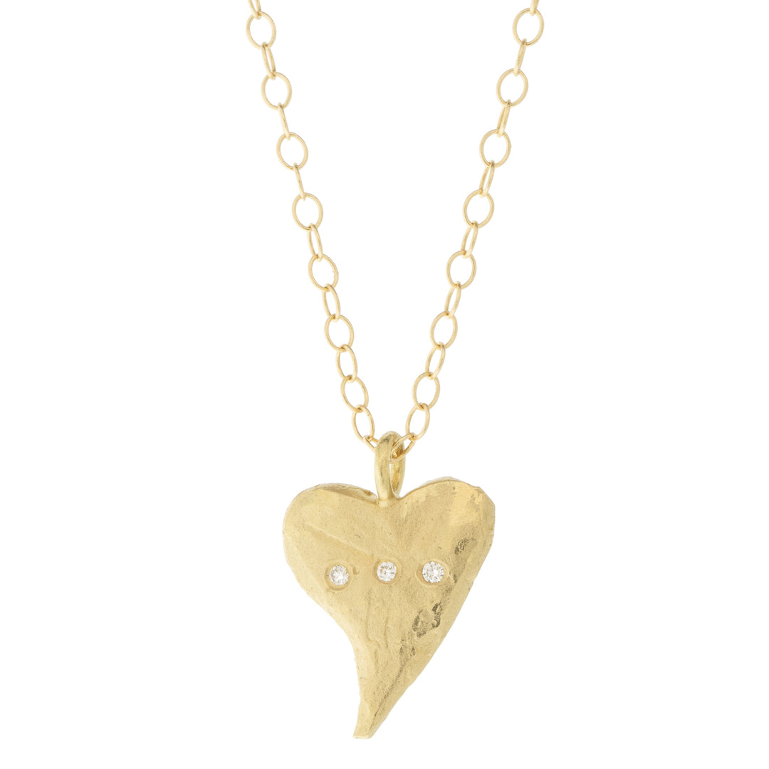 Curved Heart Diamond Necklace