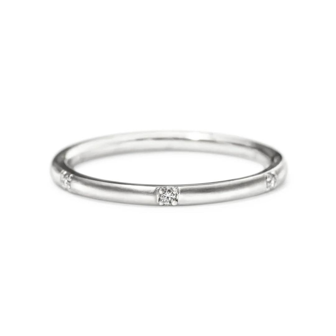 Crescent White Gold Band