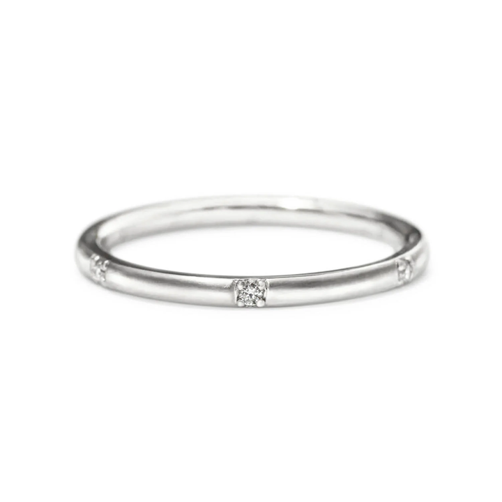 Crescent White Gold Band
